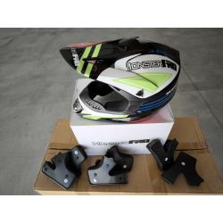 Casco infantil incluye esponjas para adaptarlo en tallas negro/verde/rojo