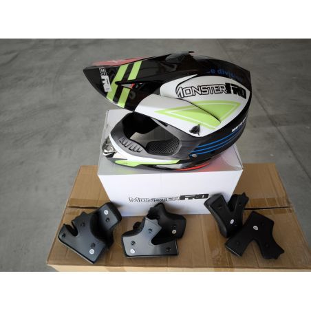 Casco infantil incluye esponjas para adaptarlo en tallas negro/verde/rojo